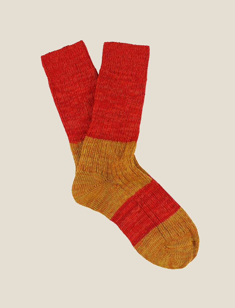 ESCUYER Womens melange blend socks - Red Mustard