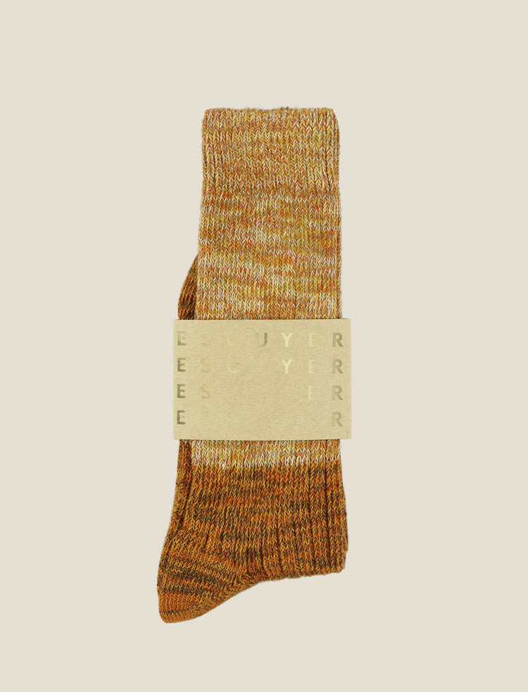 ESCUYER Womens melange blend socks - Mustard Brown