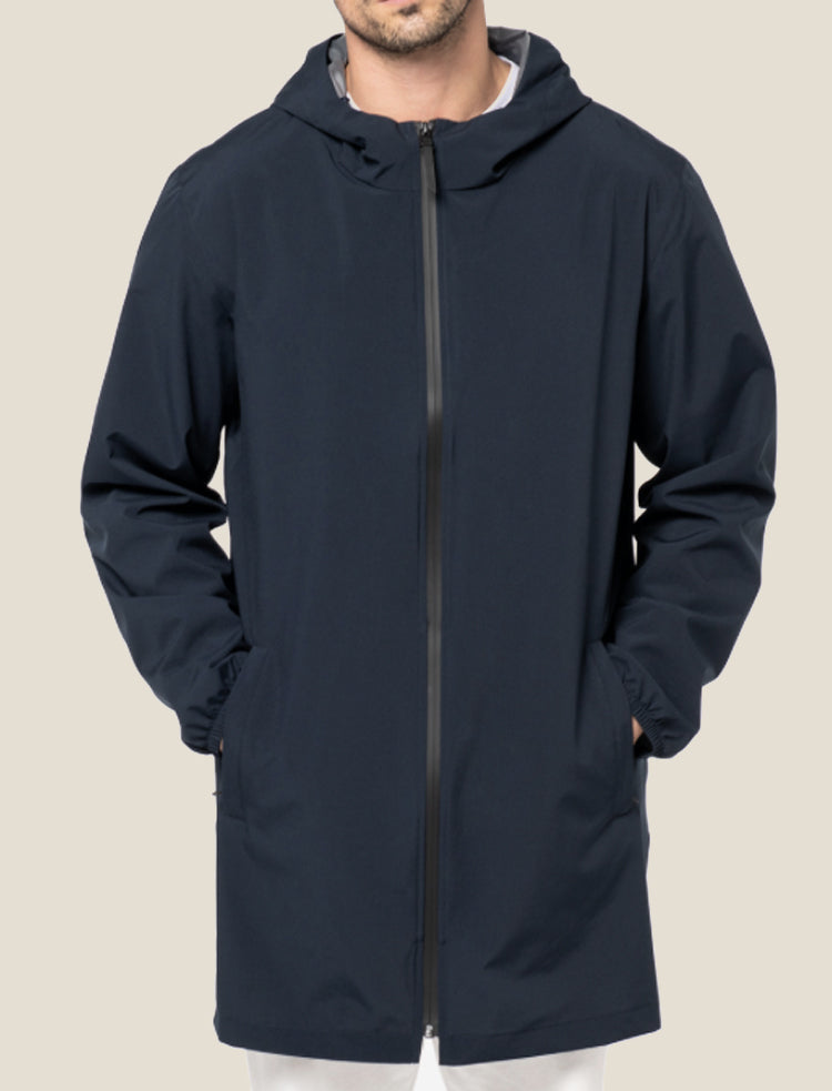 B.R.A.S.C.O Zip Hood Raincoat Navy Blue (unisex)